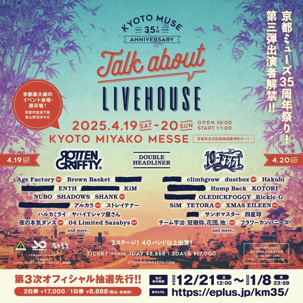 『KYOTO MUSE 35th Anniversary”Talk about LIVEHOUSE”』