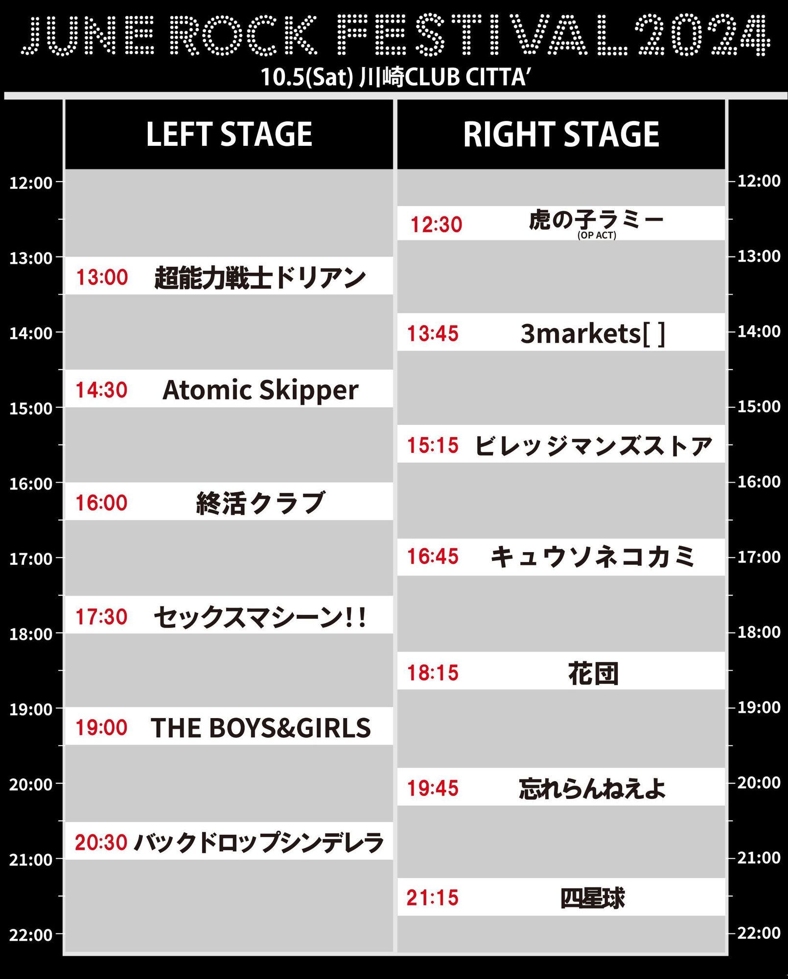 2024年10月 5日（土）神奈川県 川崎 CLUB CITTA'『JUNE ROCK FESTIVAL
